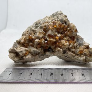 Spessartine Garnet with Smoky Quartz & Albite - Wushan Spessartine Mine