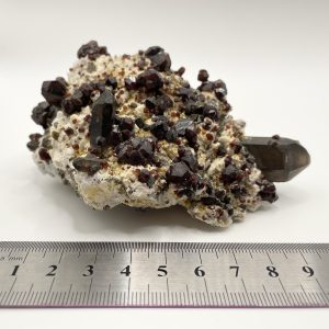 Spessartine Garnet with Smoky Quartz