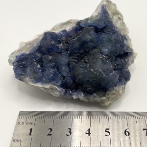 Blue Fluorite on Quartz - Huanggang Mine